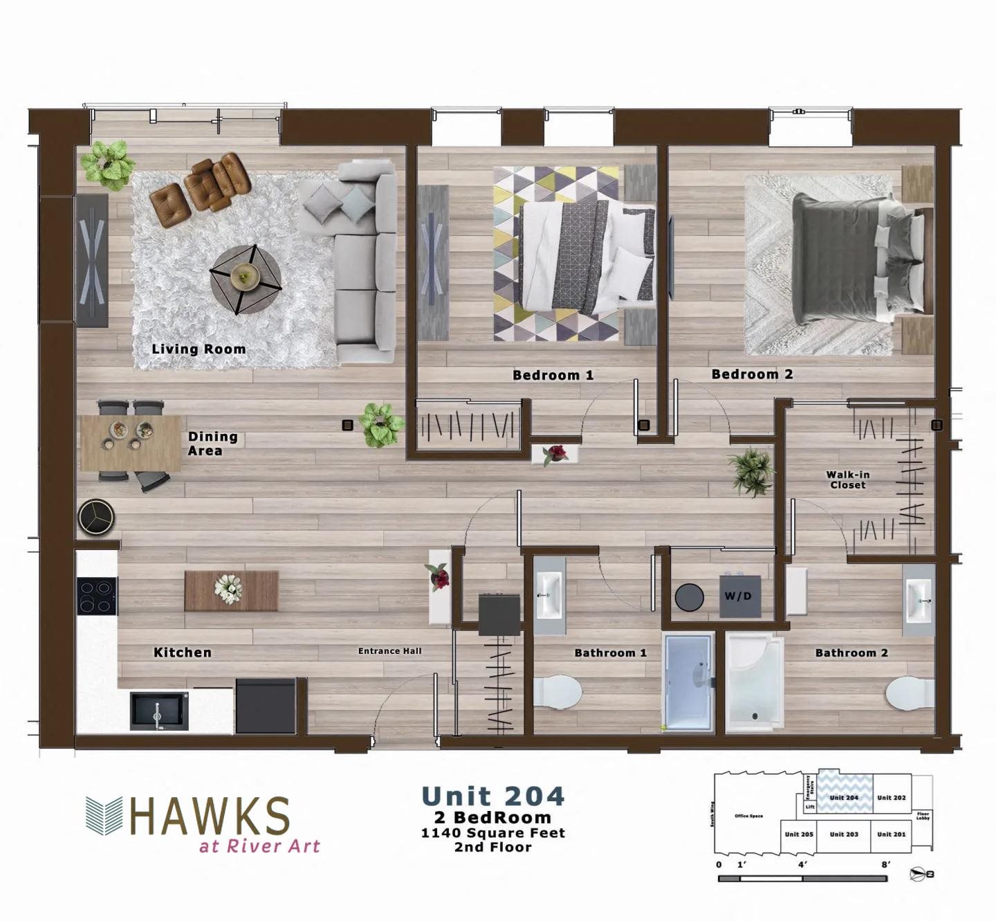 Floor Plans of Hawks at River Art in Goshen, IN