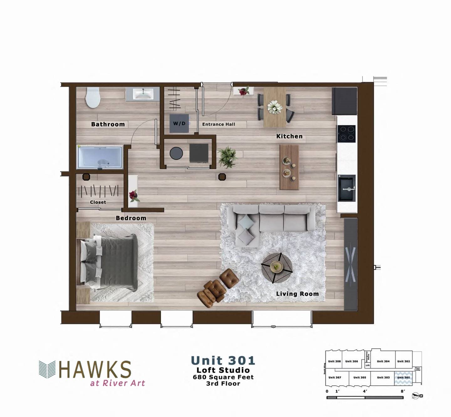 Floor Plans of Hawks at River Art in Goshen, IN