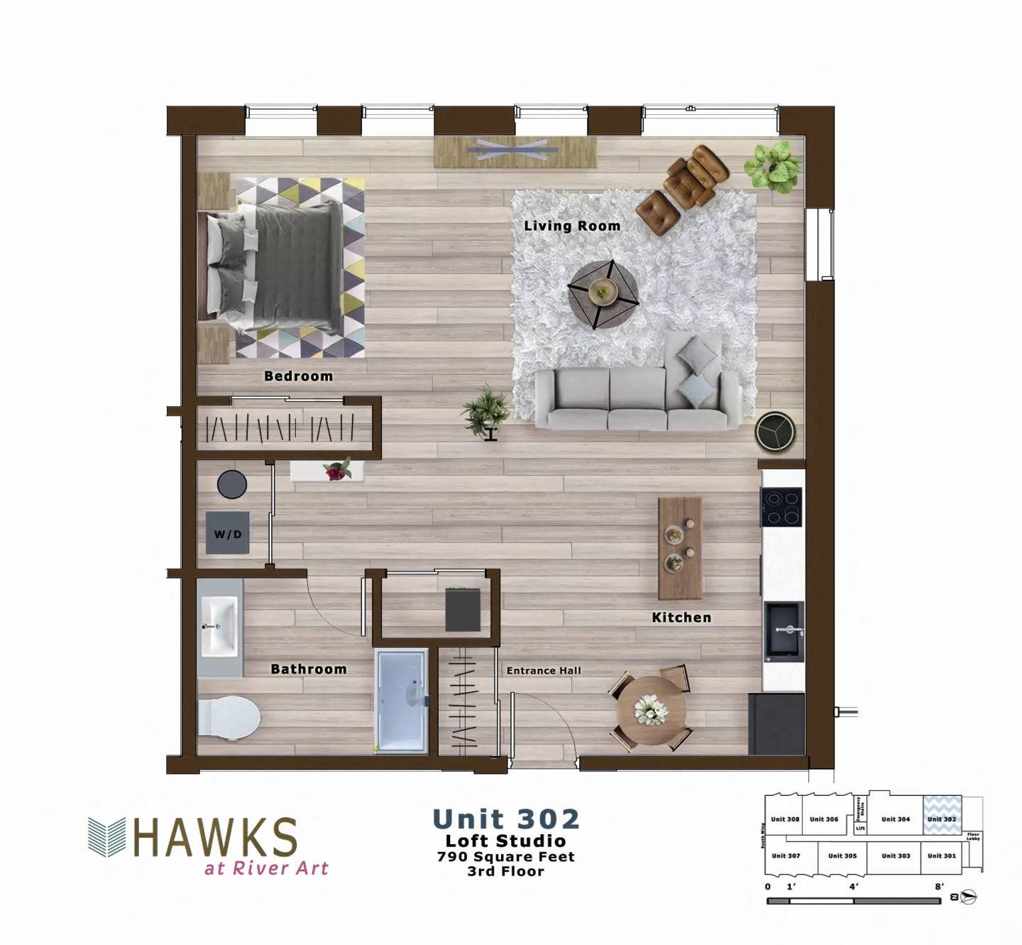 Floor Plans of Hawks at River Art in Goshen, IN