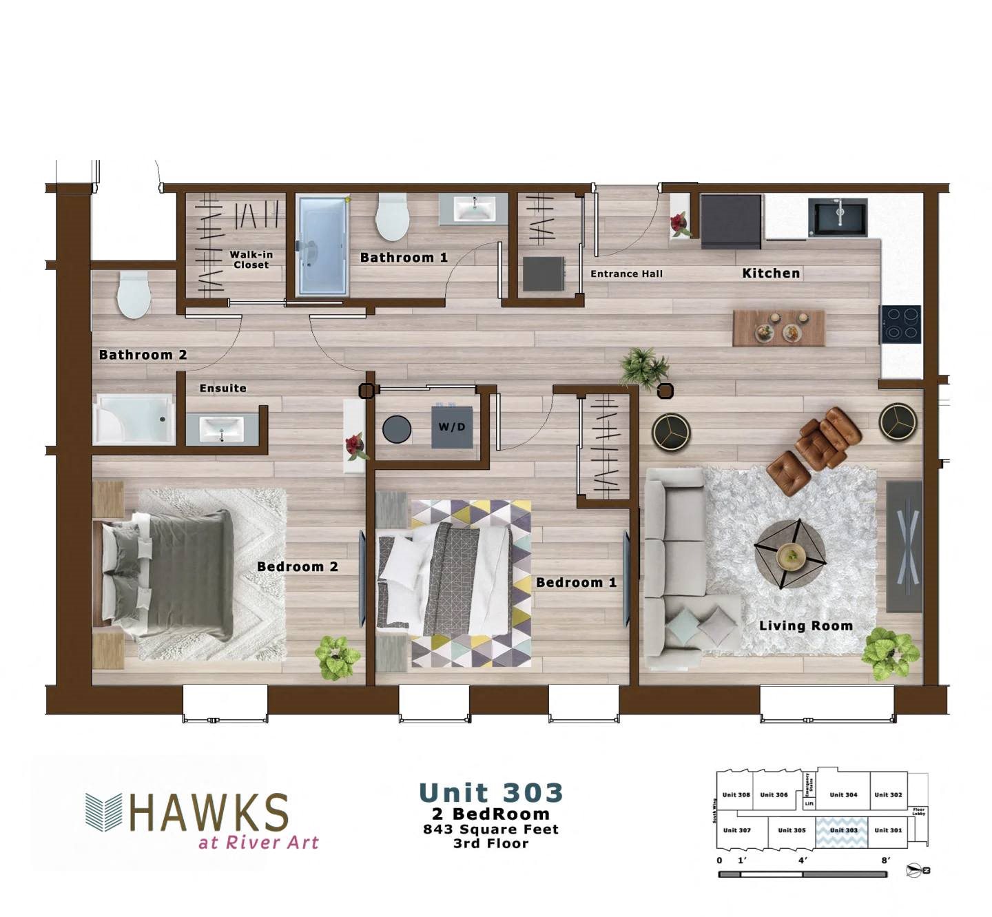 Floor Plans of Hawks at River Art in Goshen, IN