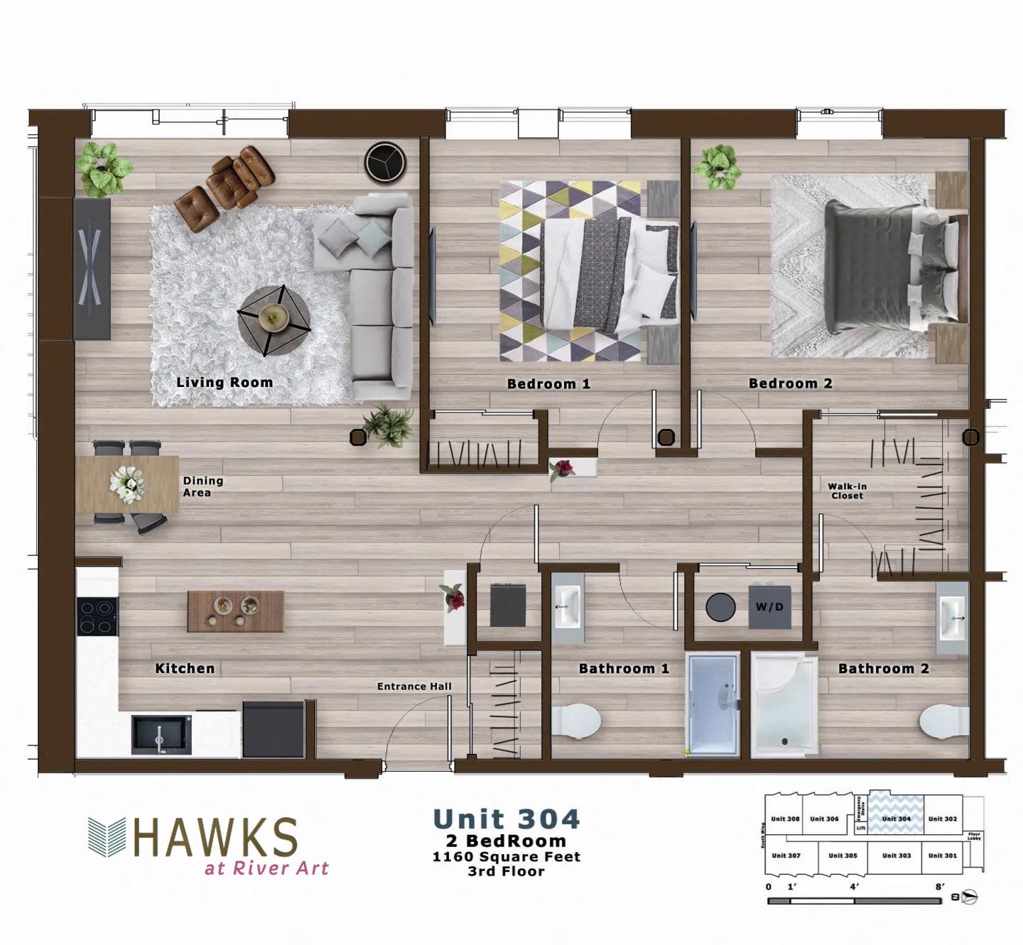 Floor Plans of Hawks at River Art in Goshen, IN