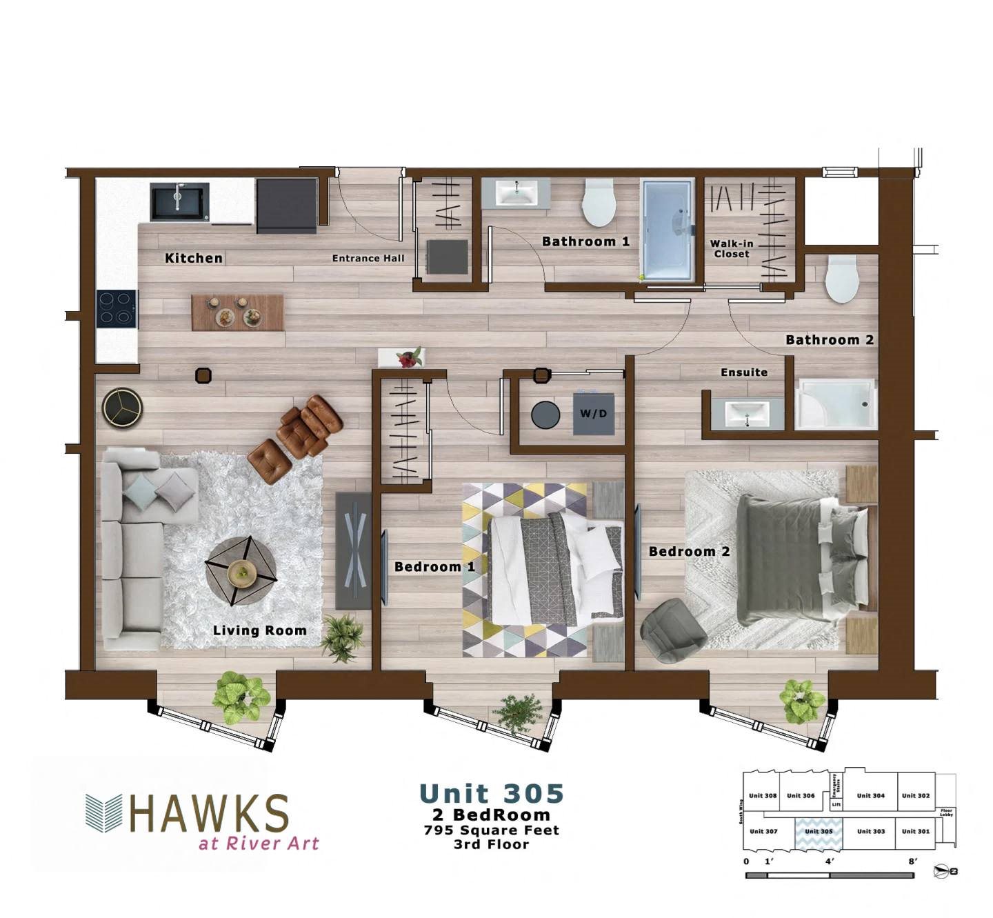 Floor Plans of Hawks at River Art in Goshen, IN