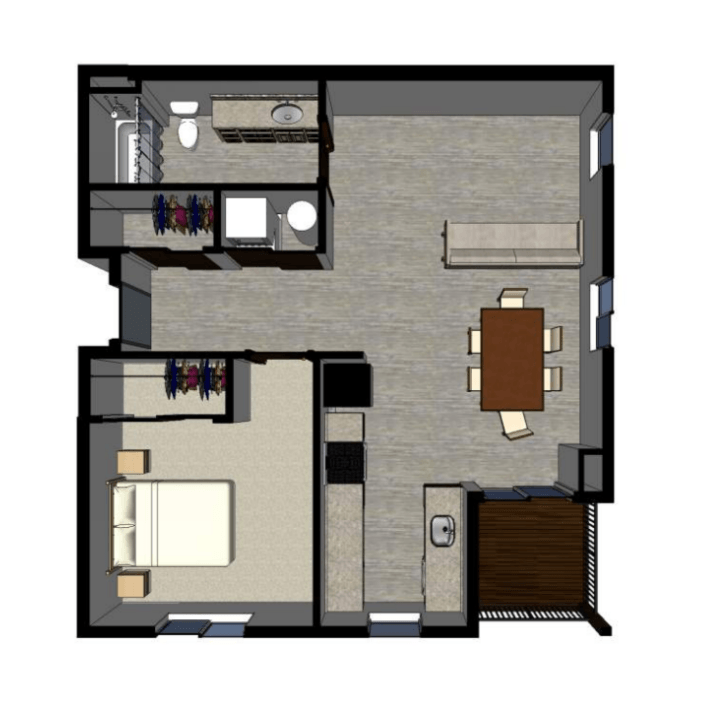Armar One Bedroom (757sf)