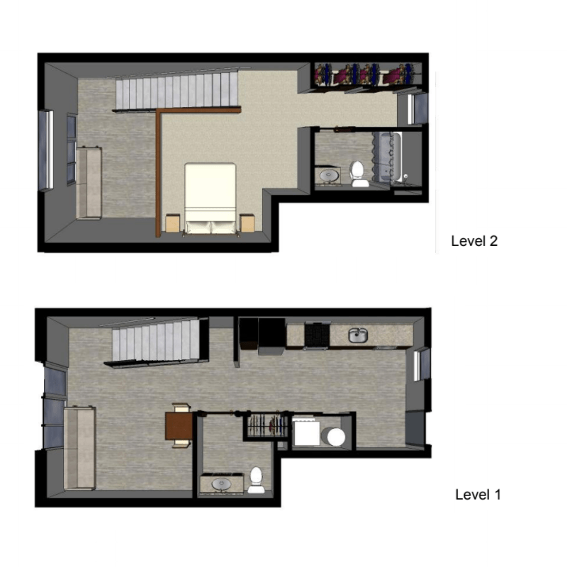 Haller One Bedroom Loft (736sf)