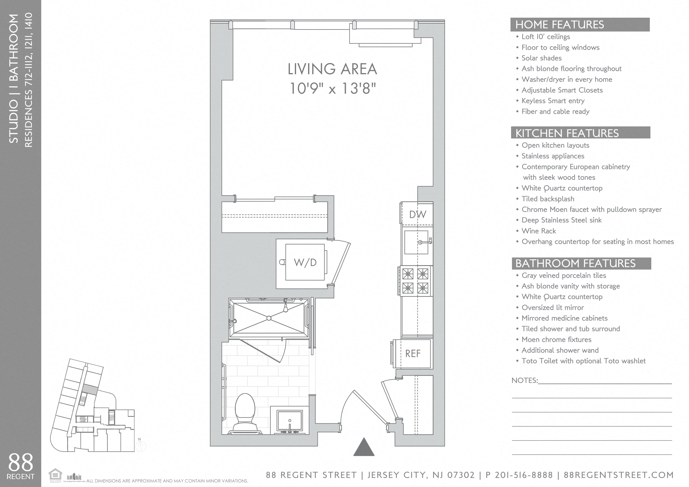 Studio floor plan, type S1d