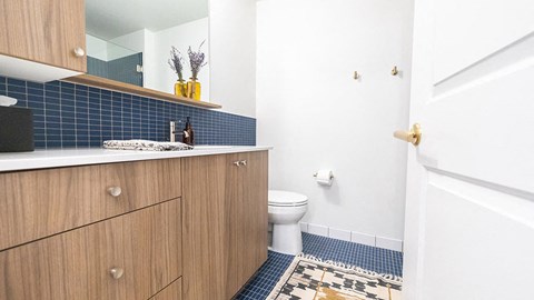 Spa Inspired Bathroom at The Stott, Detroit, Michigan
