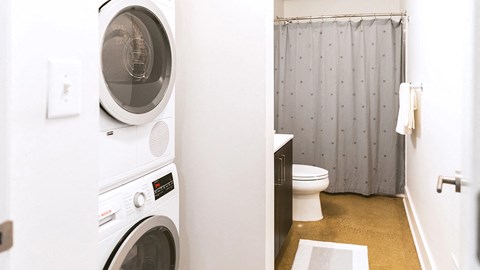 Washer and Dryer at The Ferguson Downtown Detroit Apartments, Detroit, MI, 48226
