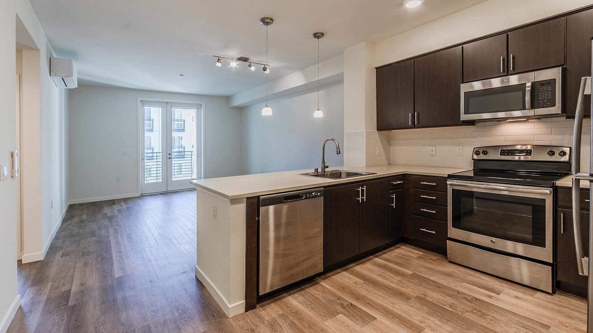 The Lark San Mateo Kitchen Island View 1 Bedroom