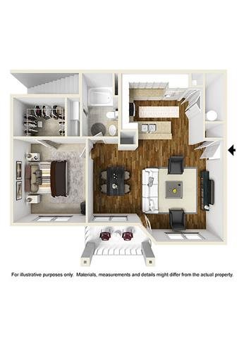 One bedroom, one bath apartment in Montgomery