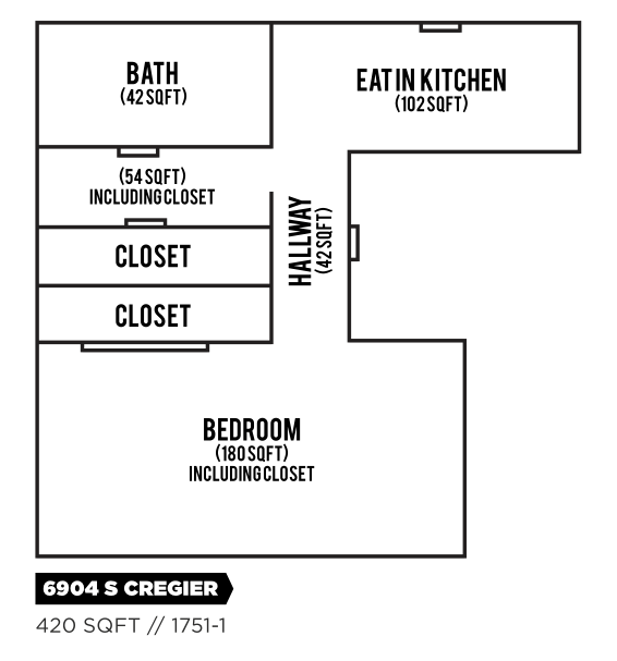 6904 S Cregier Studio Floorplan 6904 S Cregier Studio Floorplan