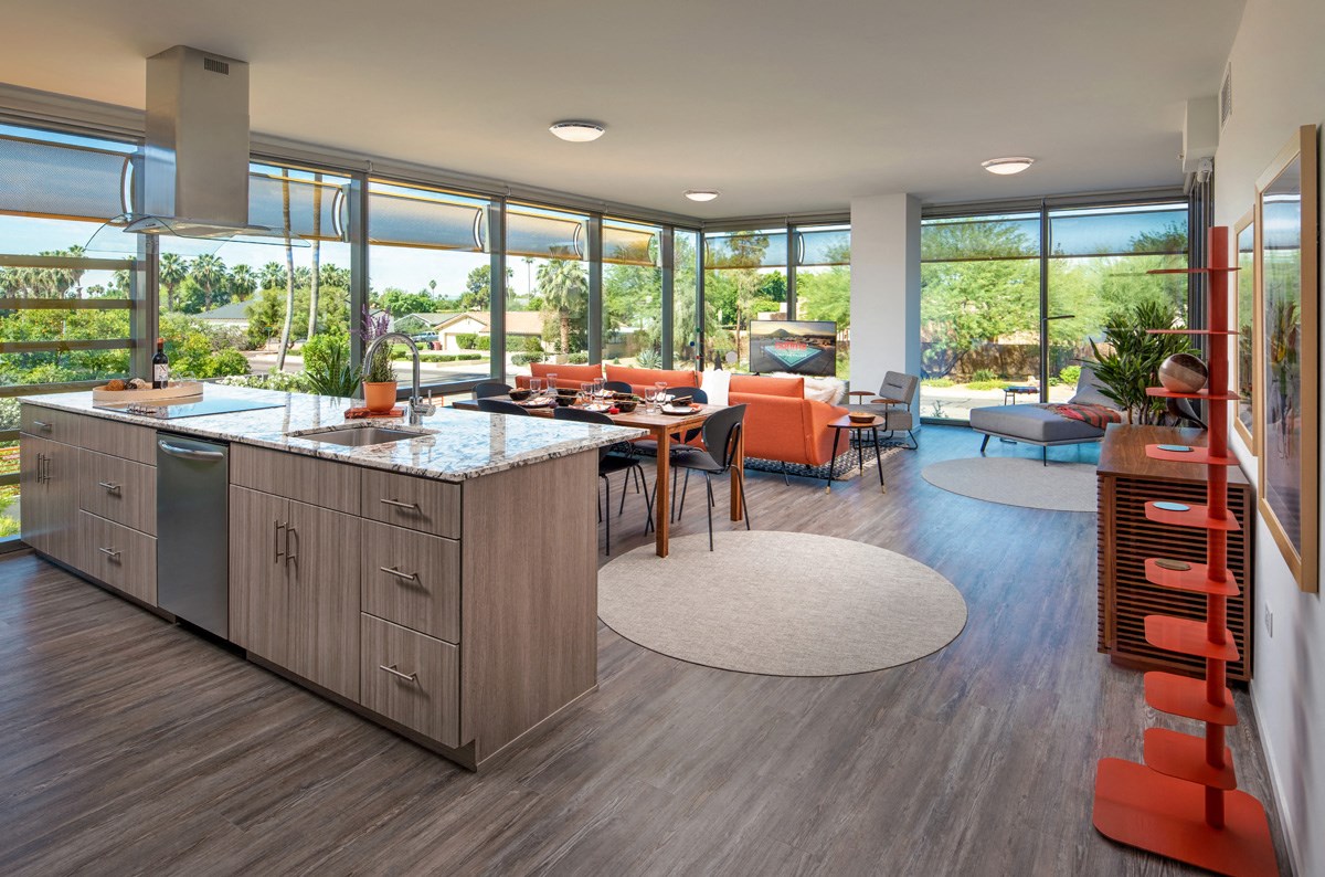 Shared spaces inside our Scottsdale upscale apartment complex