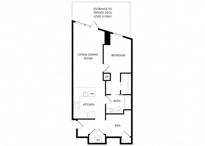 PlanA11BdwithDen_OneBedroom floor plan