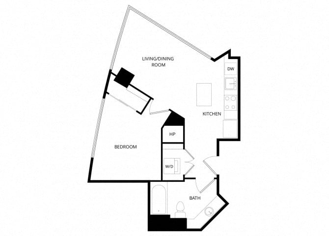 PlanGU3_OneBedroom floor plan