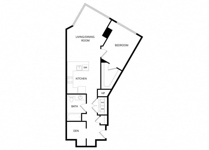 PlanG1BdwithDen_OneBedroom floor plan