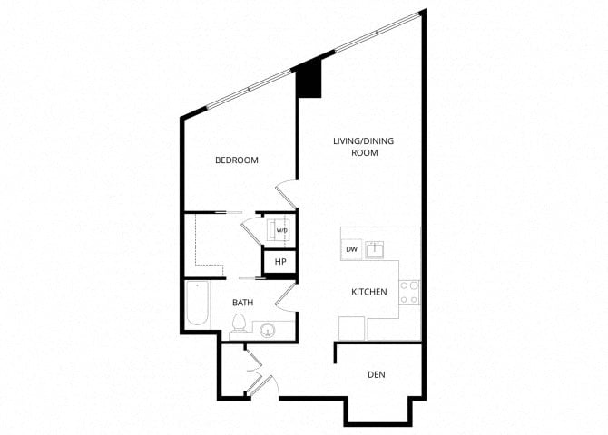 PlanH1BdwithDen_OneBedroom floor plan