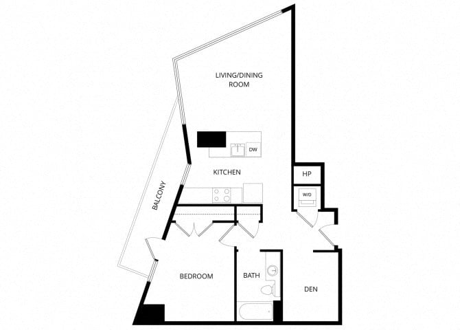 PlanI1BdwithDen_OneBedroom floor plan