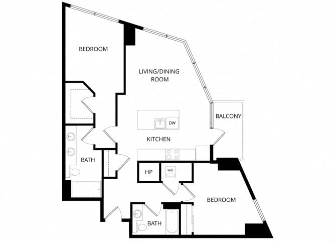 PlanK_TwoBedroom floor plan