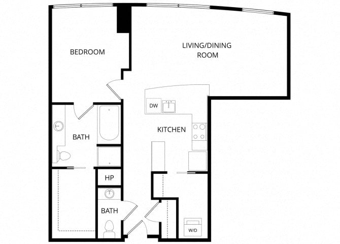 PlanPH5Penthouse_OneBedroom floor plan