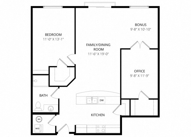 Downtown_OneBedroom floor plan