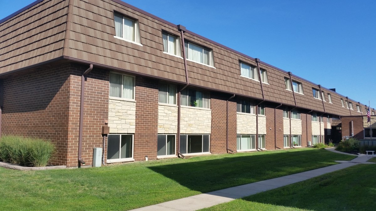 Apartment Building Exterior at Seville Apartments in Iowa City, IA