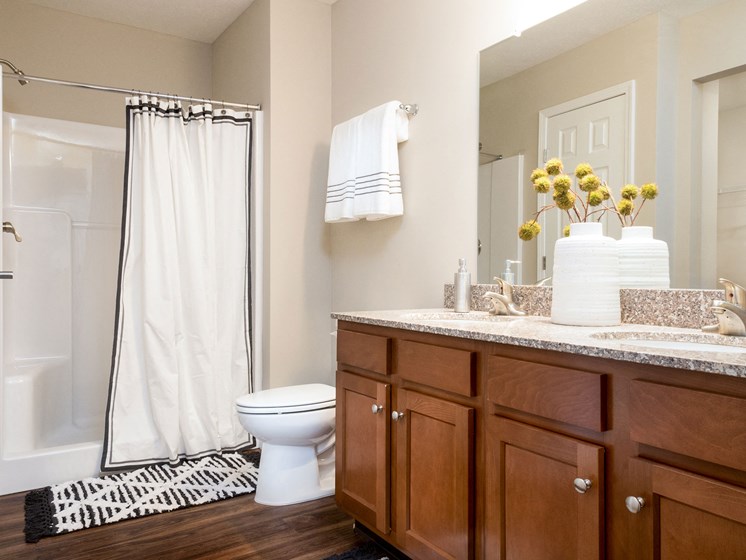 Lake Orion Michigan Apartment Rentals Redwood Lake Orion Bathroom with Granite Counters