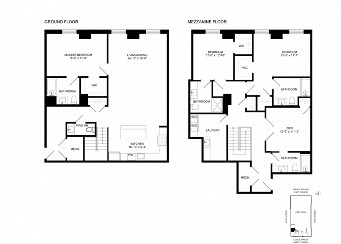 Floor plan layout diagram for SL-TH02d, 3 bd+den - 4.5ba