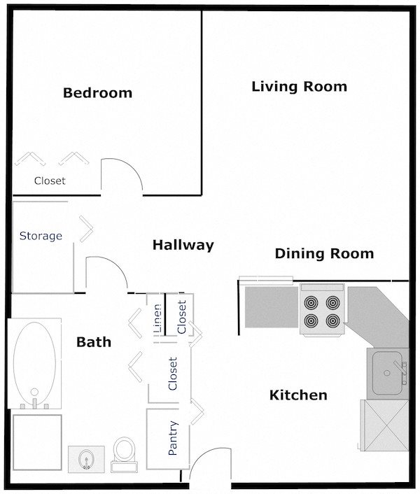 BB1_1x1 B'nai B'rith I, II, and III Deerfield Apartments in Deerfield Beach, FL BB1 One bed one bath Floor Plan