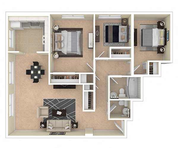 8600 Apartments 3 Bed 1.5 Bath 8600 Apartments 3 Bed 1.5 Bath floor plan