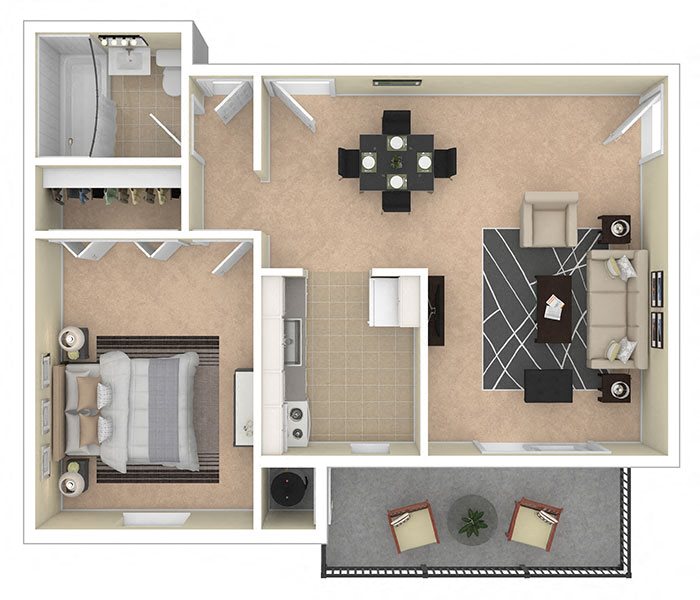 Glen Willow Apartments 1 Bedroom Glen Willow Apartments 1 Bedroom floor plan
