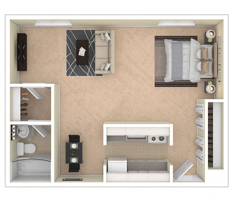 Laurel Village Apartments Studio Laurel Village Apartments Studio floor plan