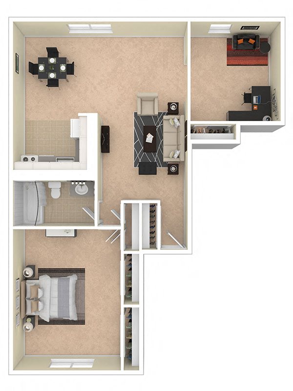 Lilly Garden One Bedroom Den Floor Plan Lilly Garden Apartments One Bedroom Den Floor Plan