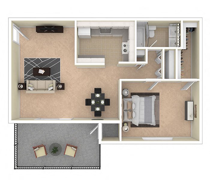 Spring Ridge Apartments One Bedroom Spring Ridge Apartments 1 Bedroom floor plan