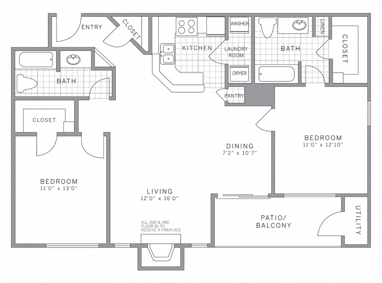 B1 Floor Plan at AVE Somerset, Somerset, NJ, 08873