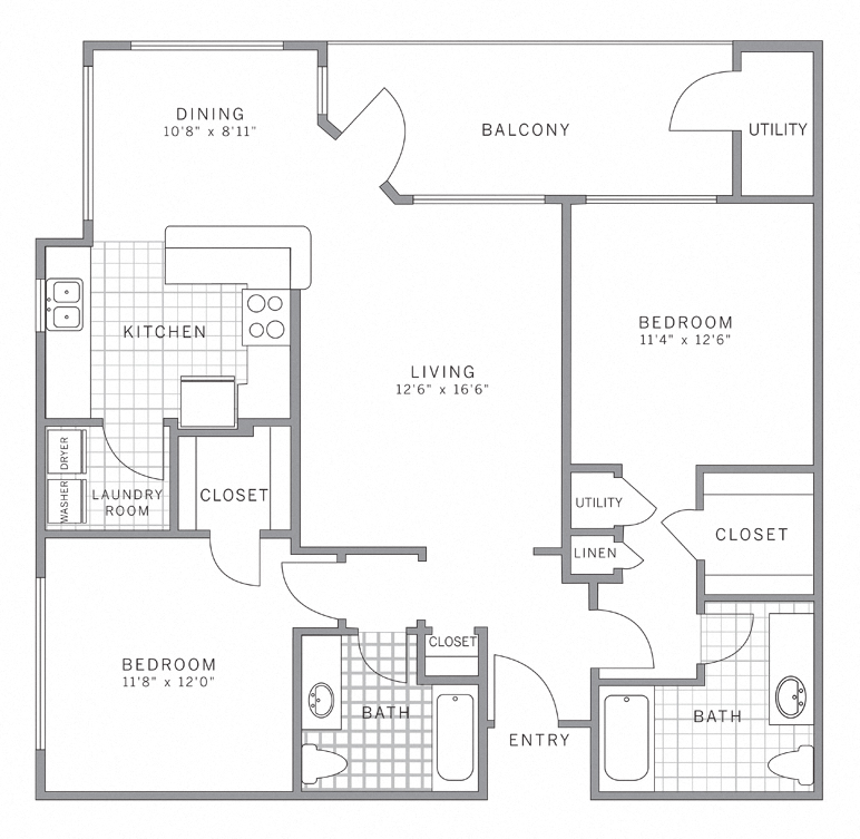 B2 Floor Plan at AVE Somerset, Somerset, NJ