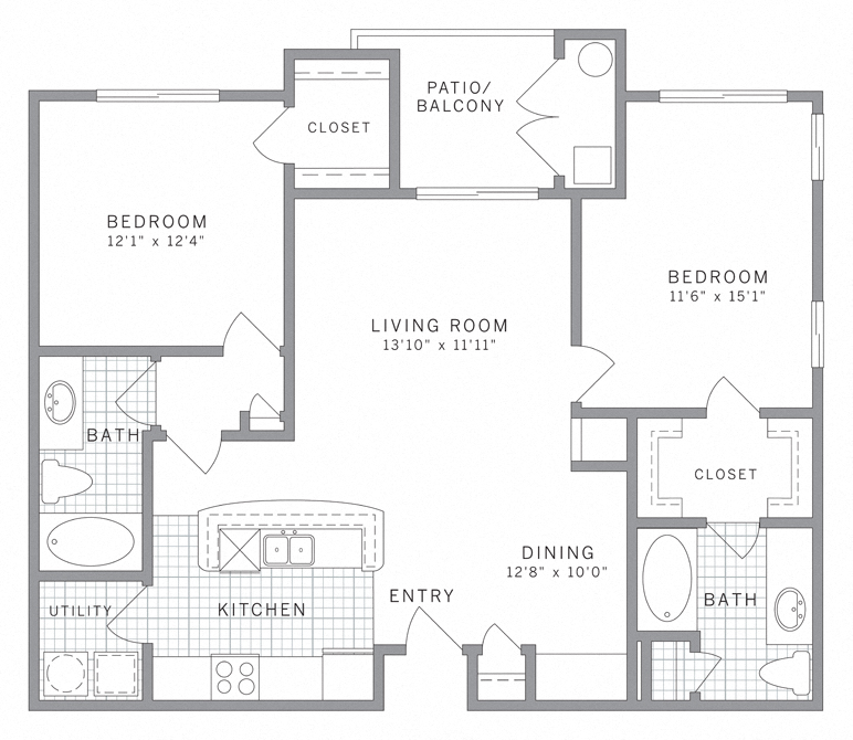 B1 Floor Plan at AVE Clifton, Clifton, NJ