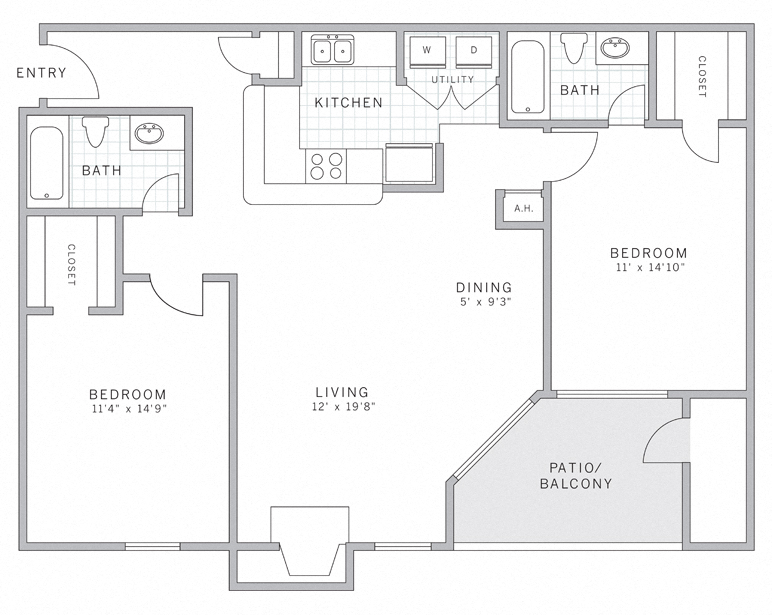 B1 Floor Plan at AVE Malvern, Malvern, PA, 19355