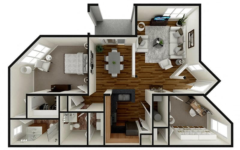 One Bedroom floor plan