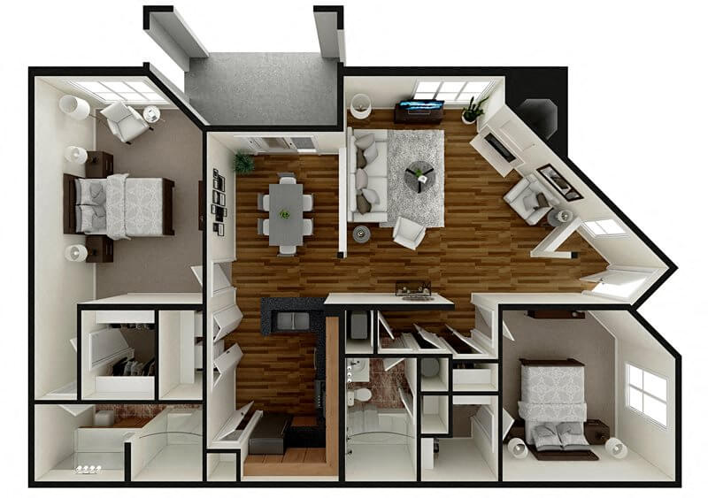 Two Bedroom Classic floor plan