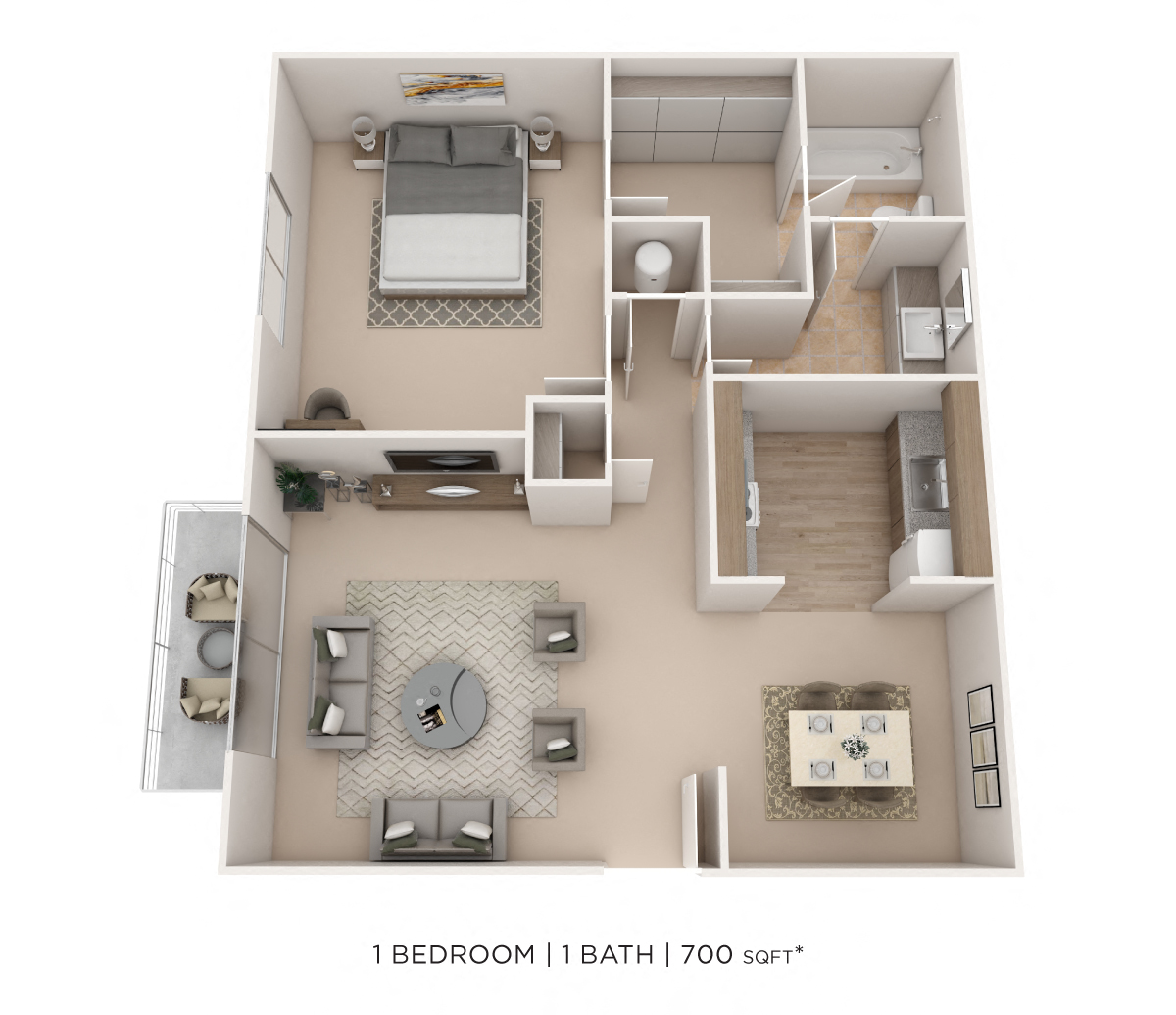 One Bedroom floor plan