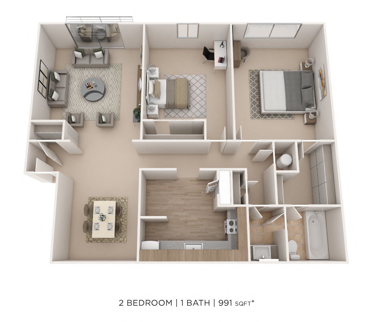 Two Bedroom floor plan