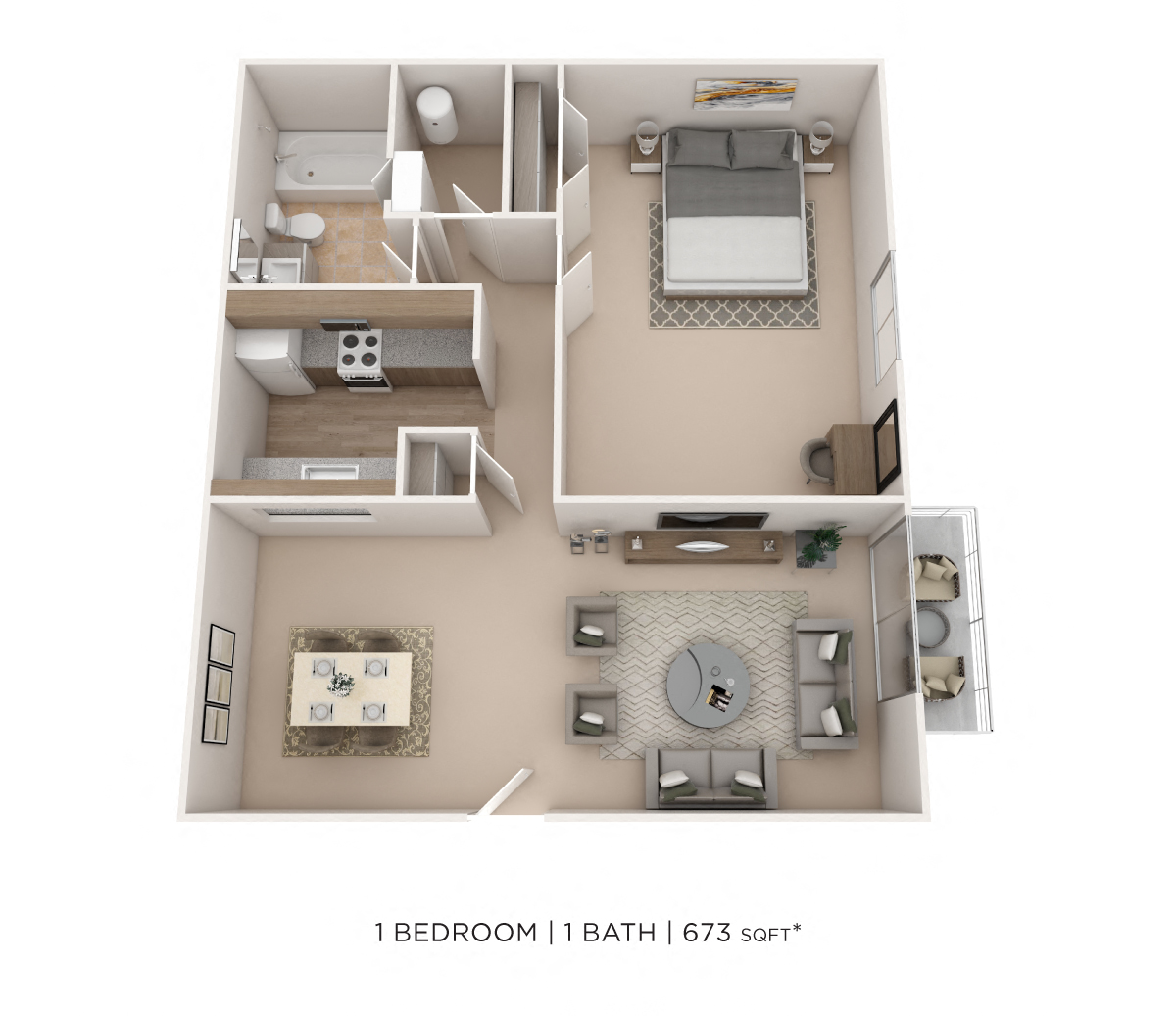 One Bedroom floor plan