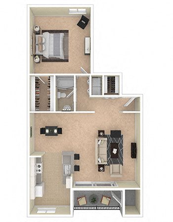 Ashley Apartments 1 Bedroom 1A Ashley Apartments 1 Bedroom 1A floor plan