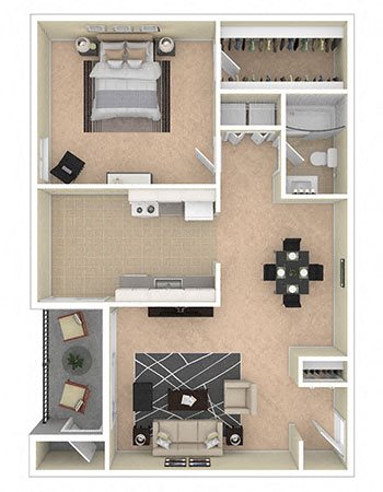 Ashley Apartments 1 Bedroom 1B Ashley Apartments 1 Bedroom 1B floor plan