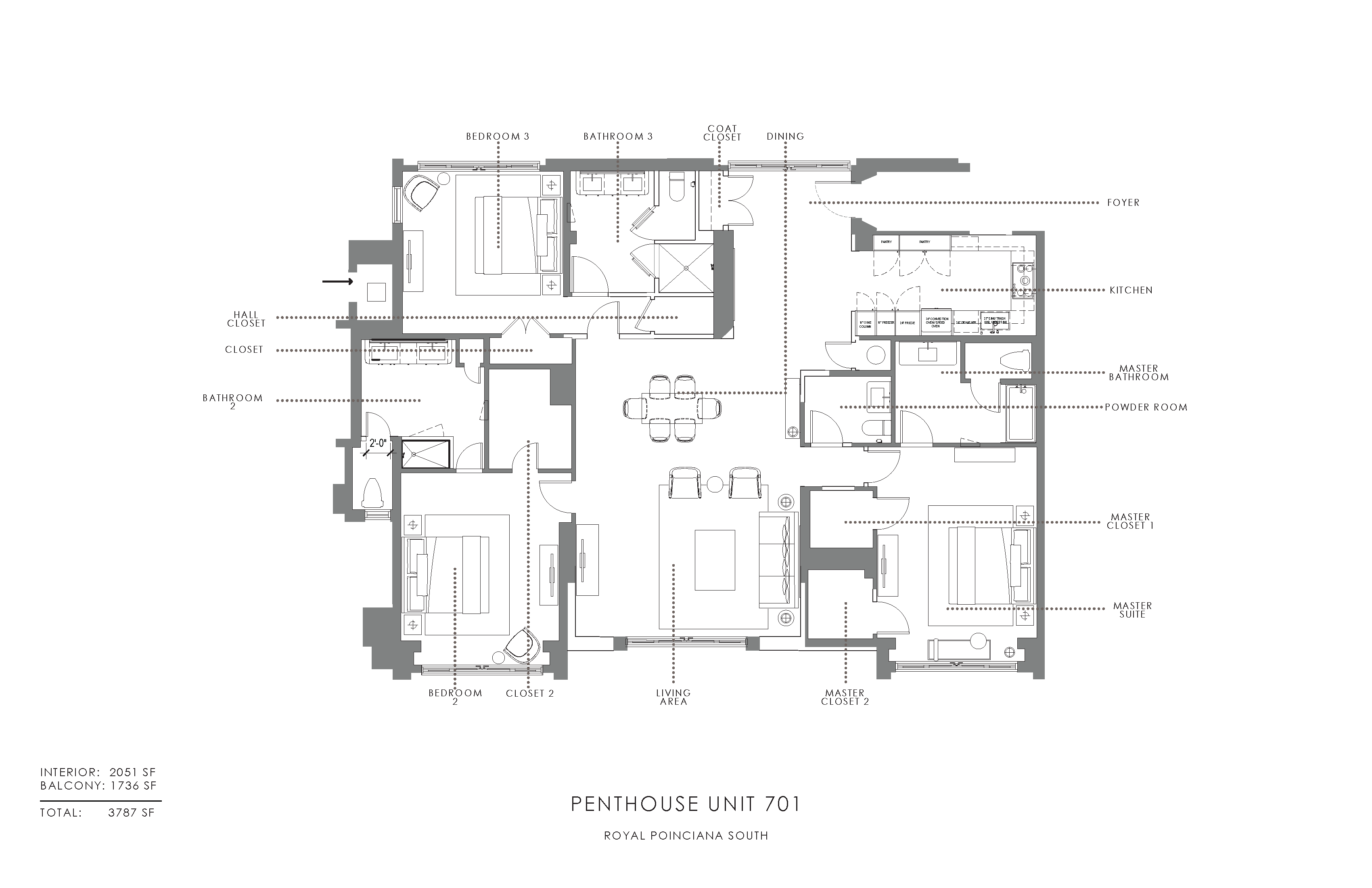 Floor plan layout diagram for P3