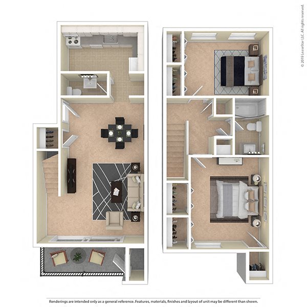 Maplewood Villas 2 Bed 2 Bath 962 sq ft Maplewood Villas 2 Bed 2 Bath 962 sq ft floor plan