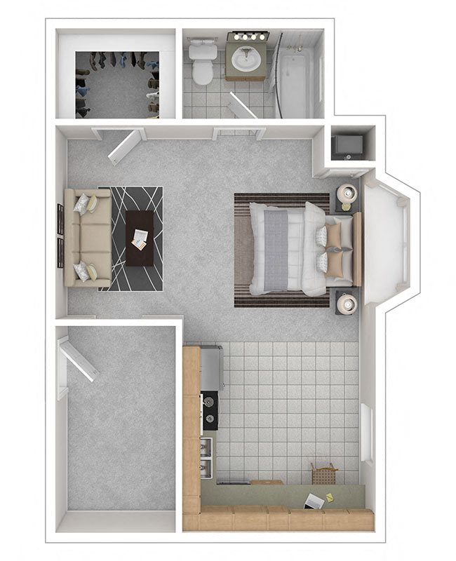 The Abby Apartments Studio The Abby Apartments Studio floor plan