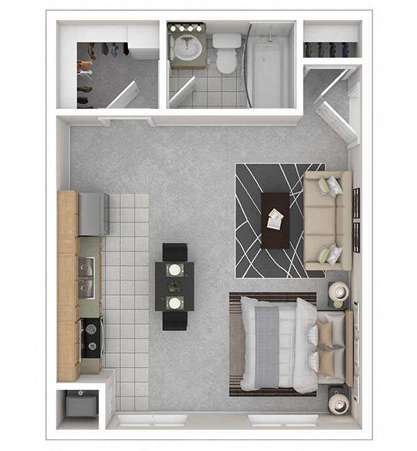The Dore Apartments Studio The Dore Apartments Studio floor plan