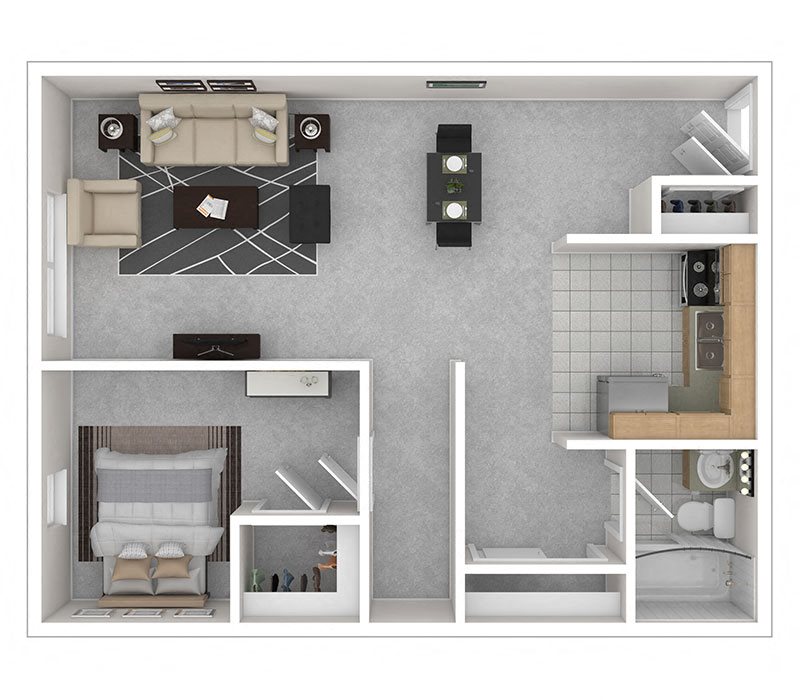 The Dore Apartments 1 Bedroom The Dore Apartments 1 Bedroom floor plan