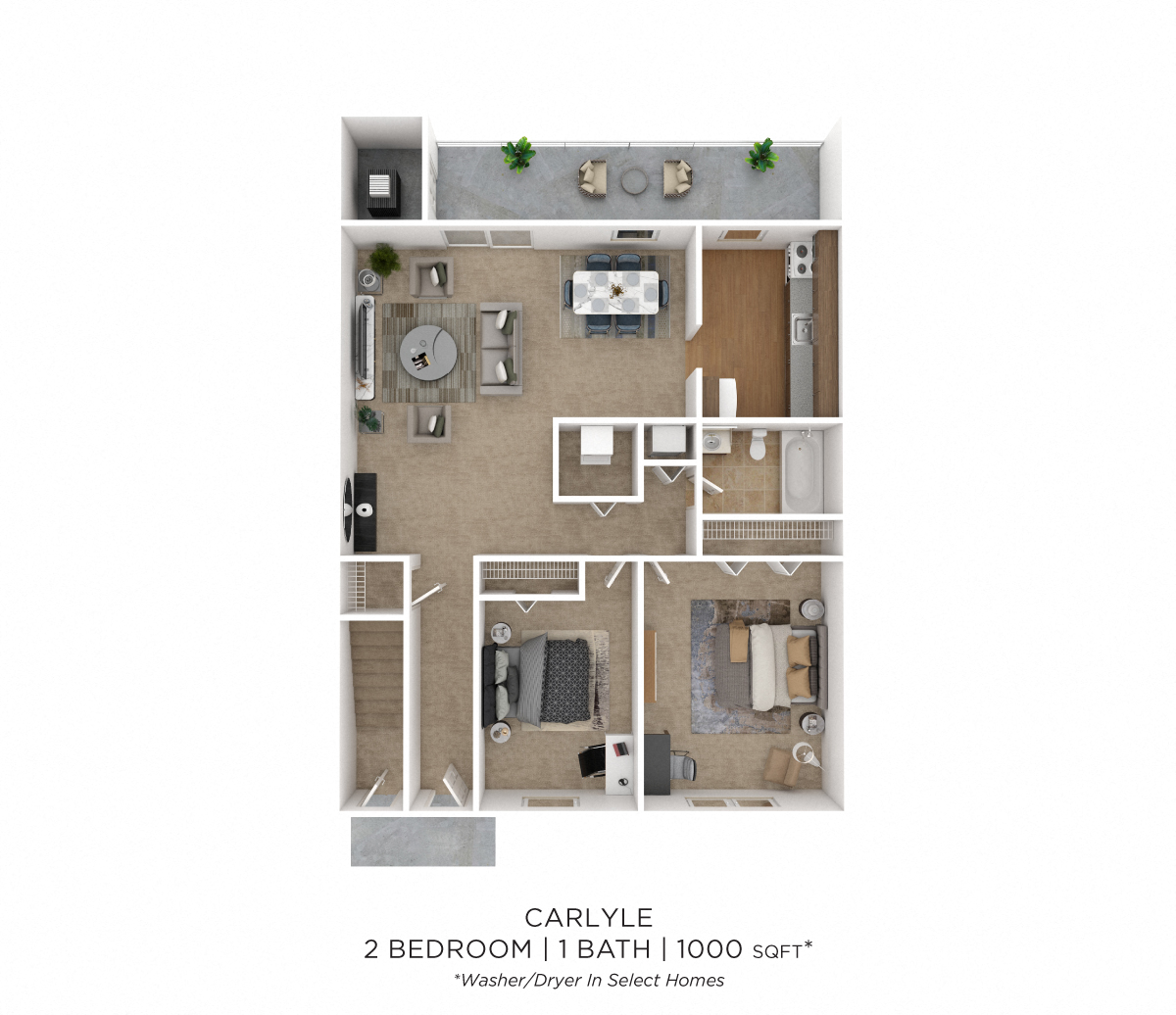 Two Bedroom - Carlyle floor plan