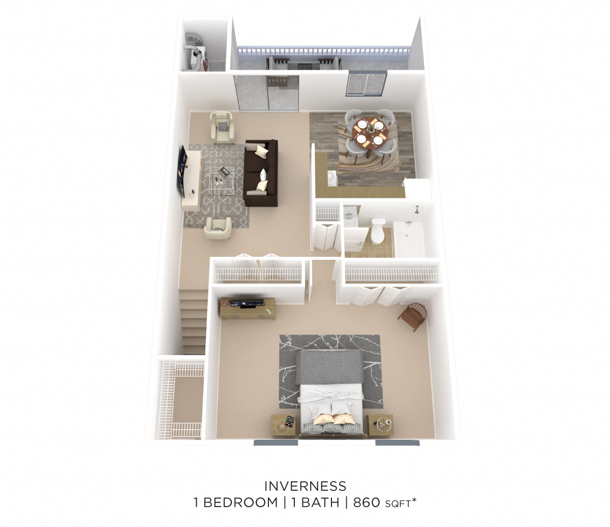 One Bedroom - Inverness floor plan